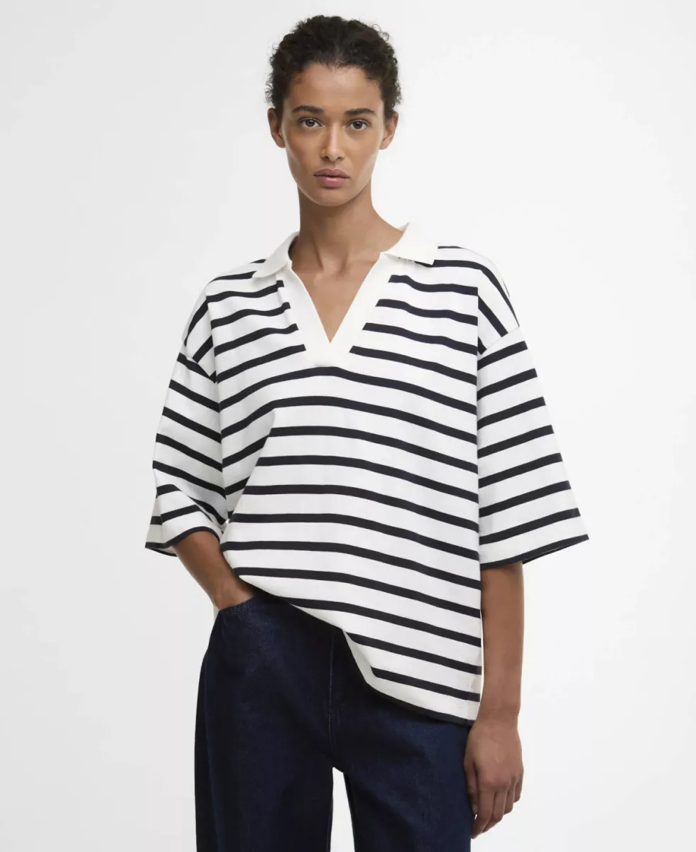 Barbour-Inez striped top-LML0918-NY99 Cloud dark navy stripe-OFF WHITE