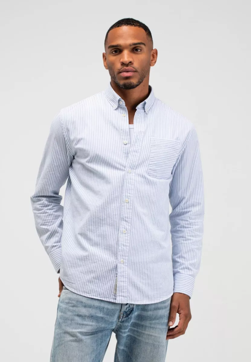 BUTCHER OF BLUE-Aidan stripe shirt-M2614018-823 horizon blue-BLAUW