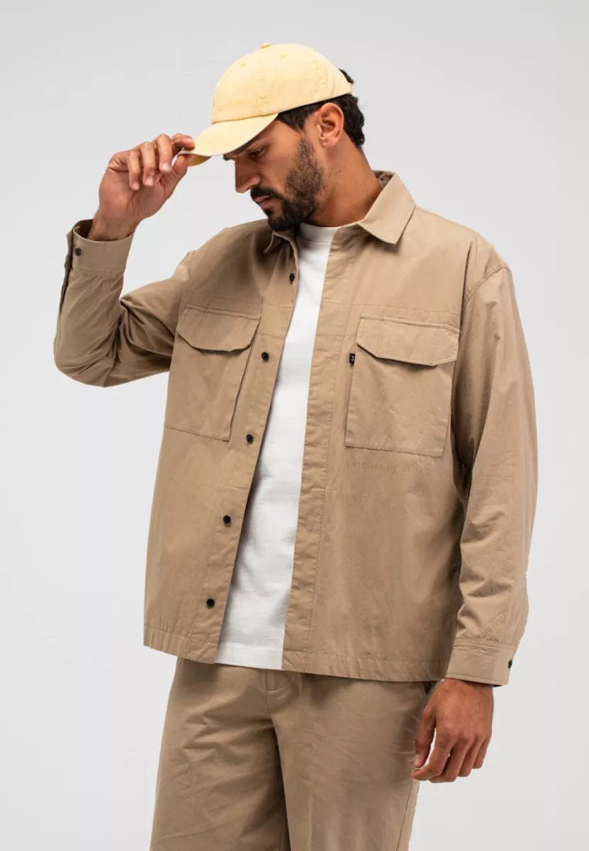 BUTCHER OF BLUE-Dan cotton overshirt-M2614001-623 luxor beige-BEIGE