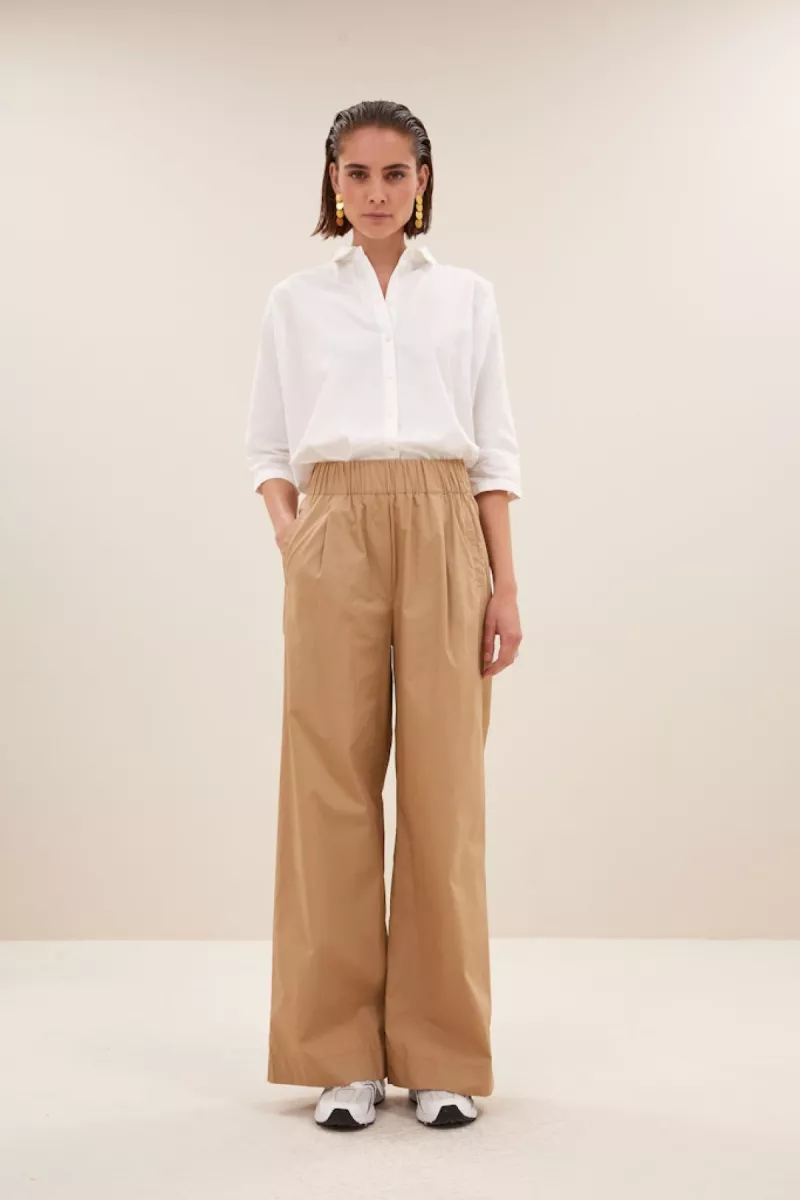 By-bar-Benji Poplin Pants-25118032-735 Camel-CAMEL
