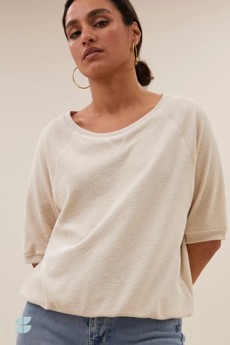 By-bar-Neva Slub Top-101009-232 Almond-CREME