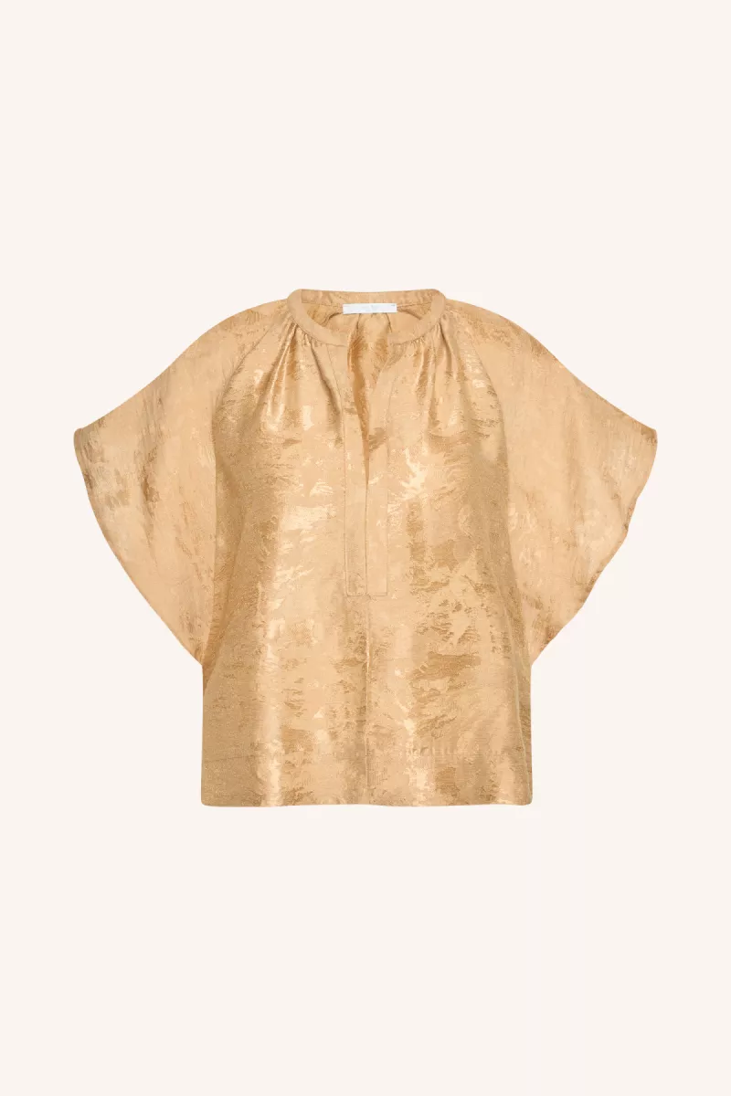By-bar-Vina Jacquard Blouse-26112041-771 Desert-GOUD