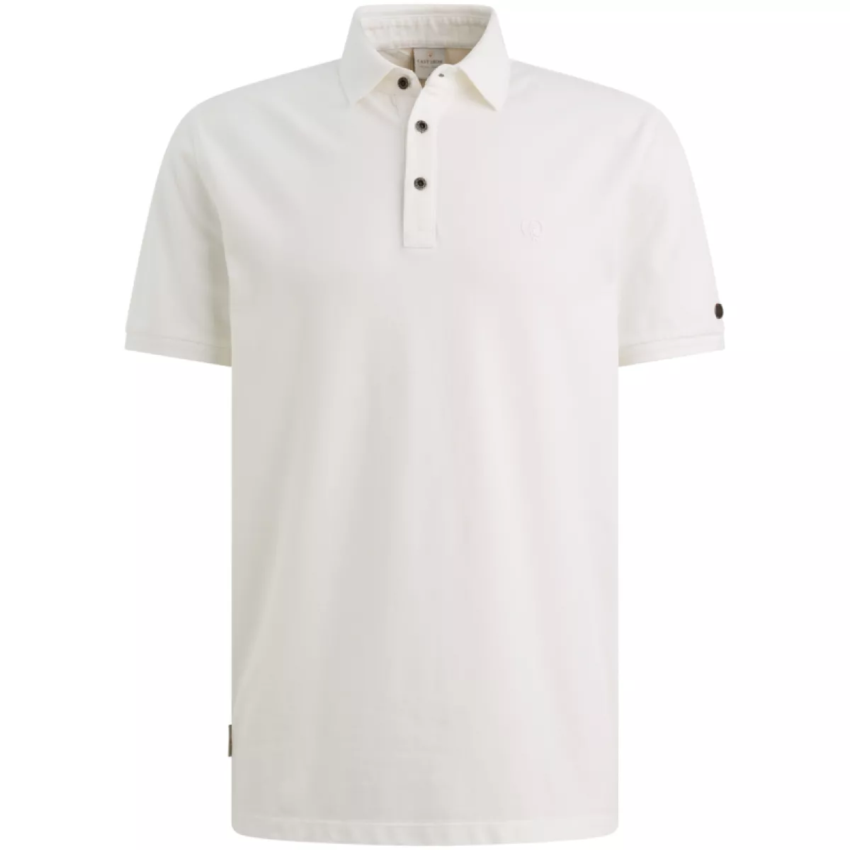 CAST IRON-Short sleeve polo slim fit fine pi-CPSS2602850-7002 Snow white-WIT