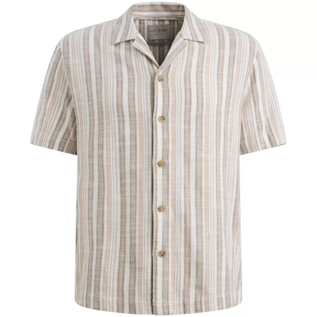 CAST IRON-Short Sleeve Shirt Slub Twill stripe-CSIS2603232-8023 Aluminum-LICHT-/PAREL GRIJS