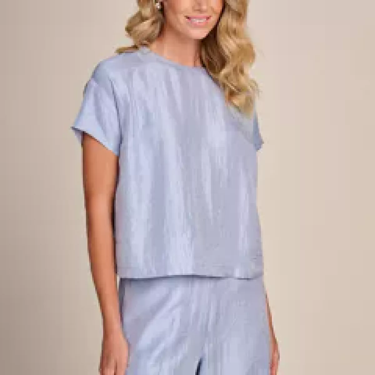 Due Amanti--Anny blouse-Celest-LICHT BLAUW