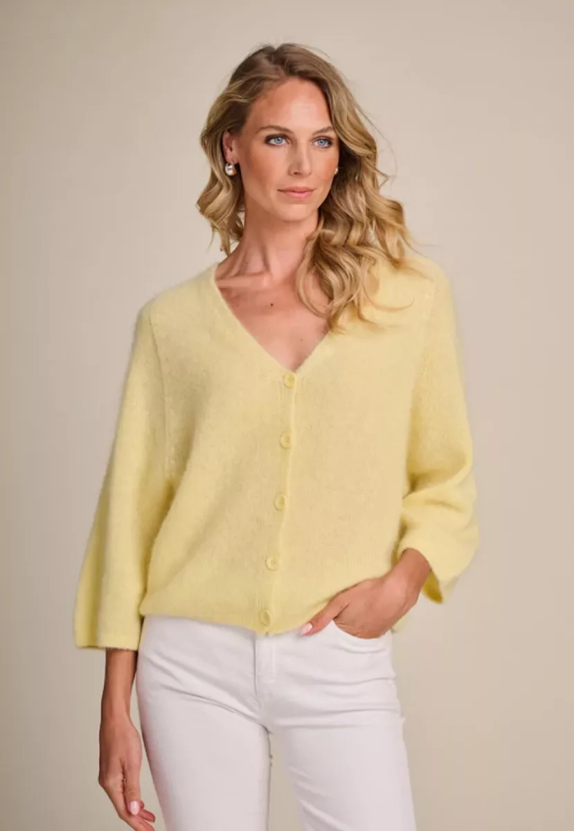Due Amanti--Quill cardigan-Citrus glow-GEEL