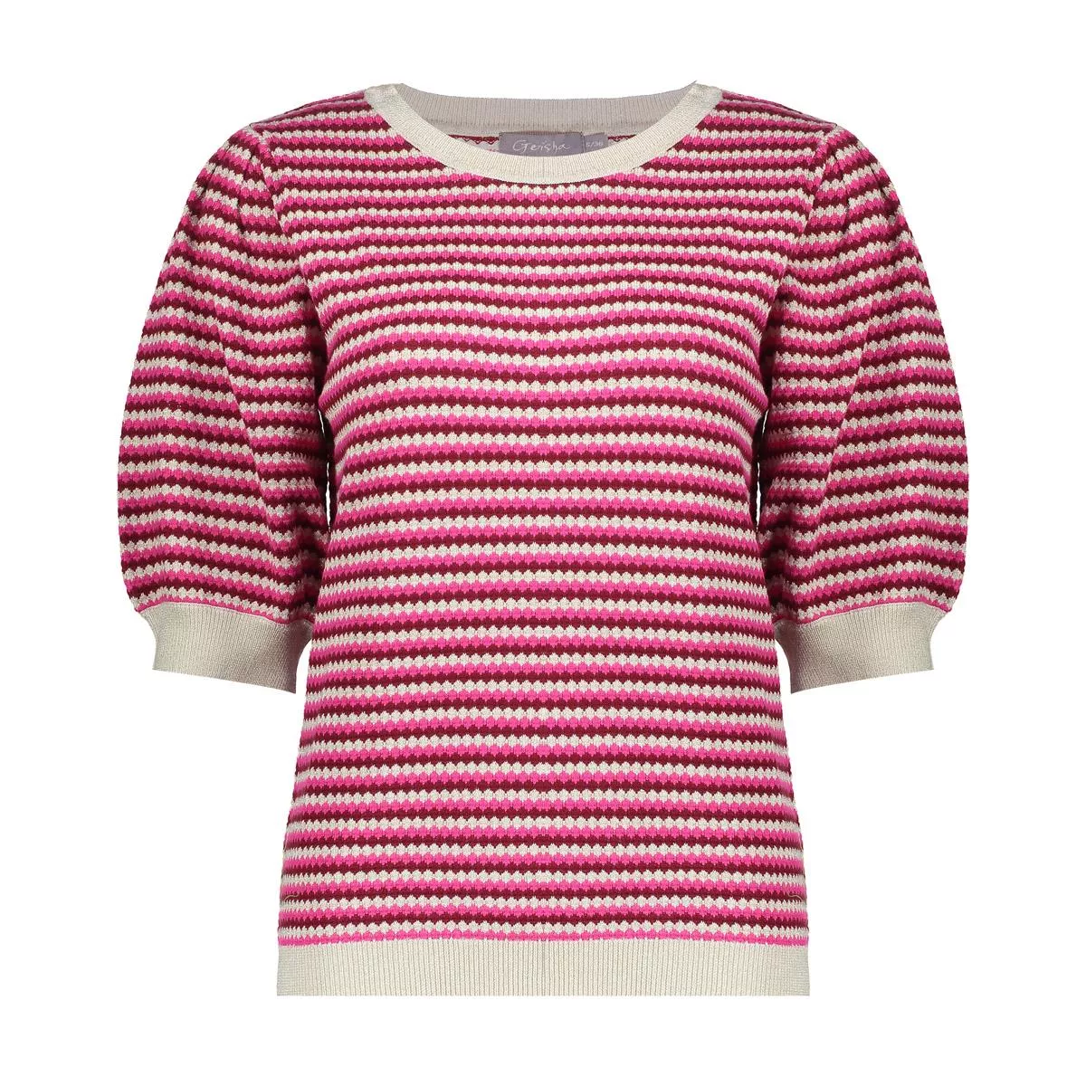 GEISHA-Pull stripe lrx-64066-14-710 kit lurex fuchsia port-KIT