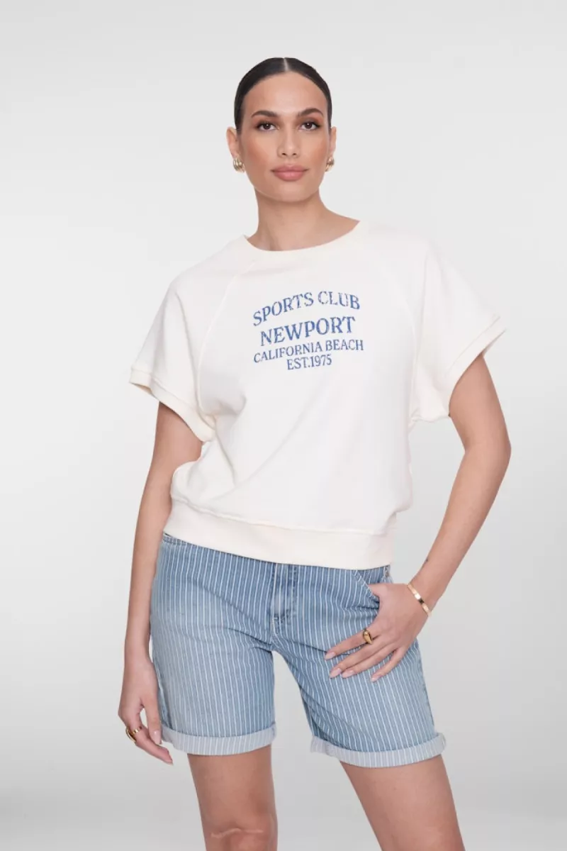 GEISHA-Sweater short sleeves sport club-62046-41-10 off-white/jeans-OFF WHITE