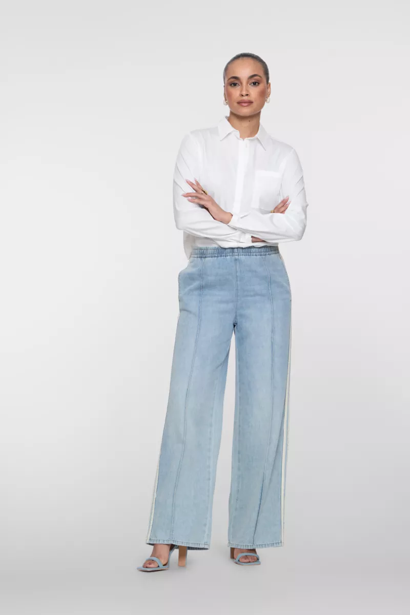 GEISHA-Trackpants jogdenim-61051-10-830 bleached denim-DENIM