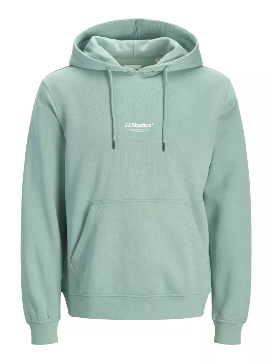 JACK & JONES-JJESOHO SWEAT HOOD NOOS-12278789-Mineral blue-BLUE