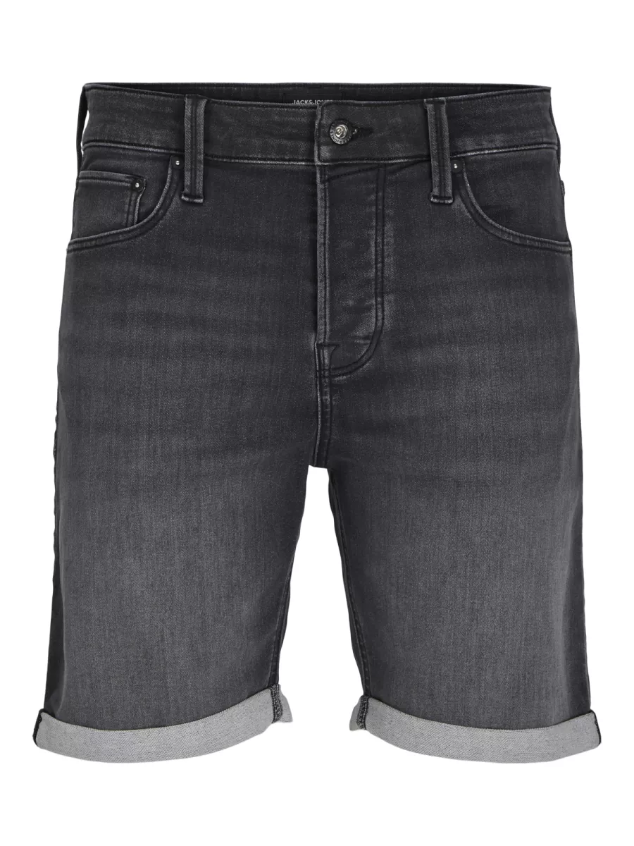 JACK & JONES-JJIRICK JJICON I.K. SHORTS GE 062 S-12269501-Black denim-BLACK
