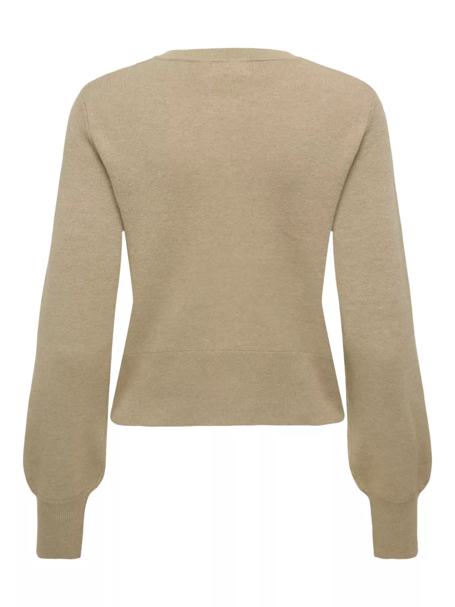 JDY-JDYPRIME LIFE L/S O-NECK BUTTON CAR-15363783-Humus-BRUIN