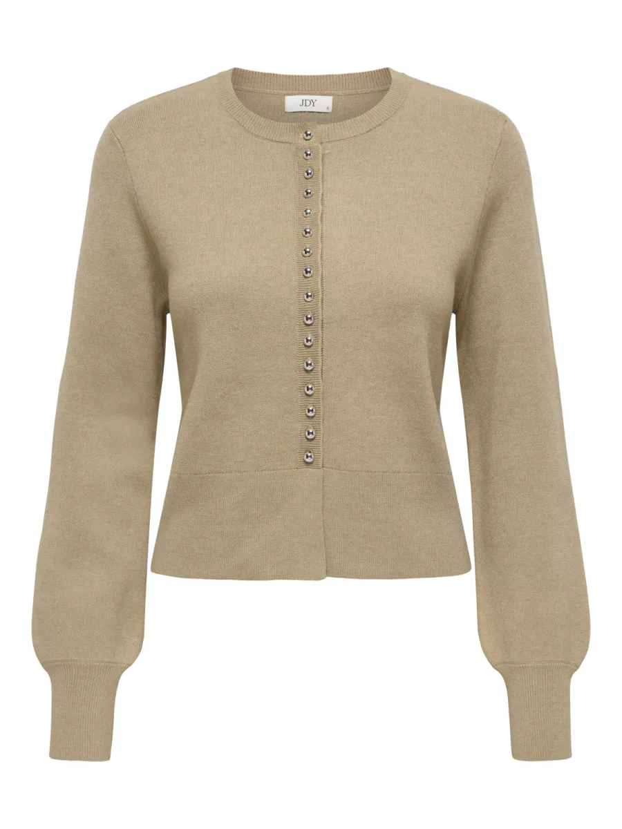 JDY-JDYPRIME LIFE L/S O-NECK BUTTON CAR-15363783-Humus-BRUIN