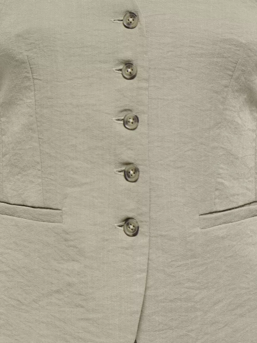 JDY-JDYRIVER S/L WAISTCOAT TLR-15354010-Weathered Teak-BRUIN