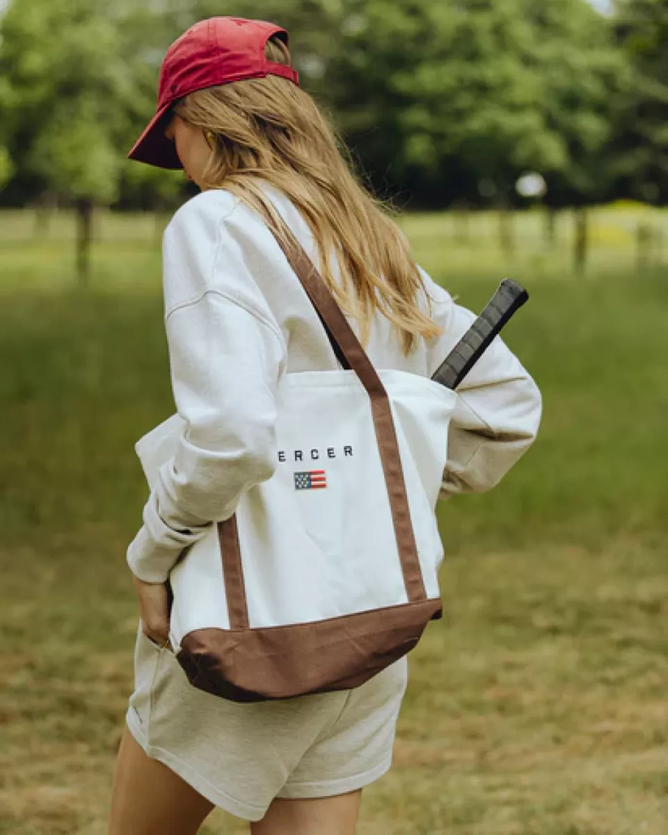 Mercer Amsterdam-The Mercer Canvas Bag-MEAC261009-157 White/Brown-BRUIN COMBINATIES