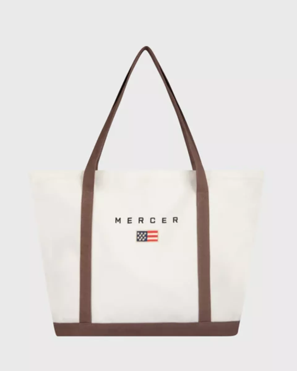 Mercer Amsterdam-The Mercer Canvas Bag-MEAC261009-157 White/Brown-BRUIN COMBINATIES