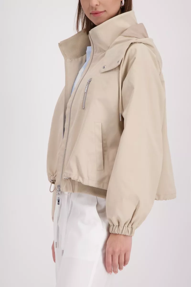 Monari-Hooded jacket-410365-146 Sand-ZAND