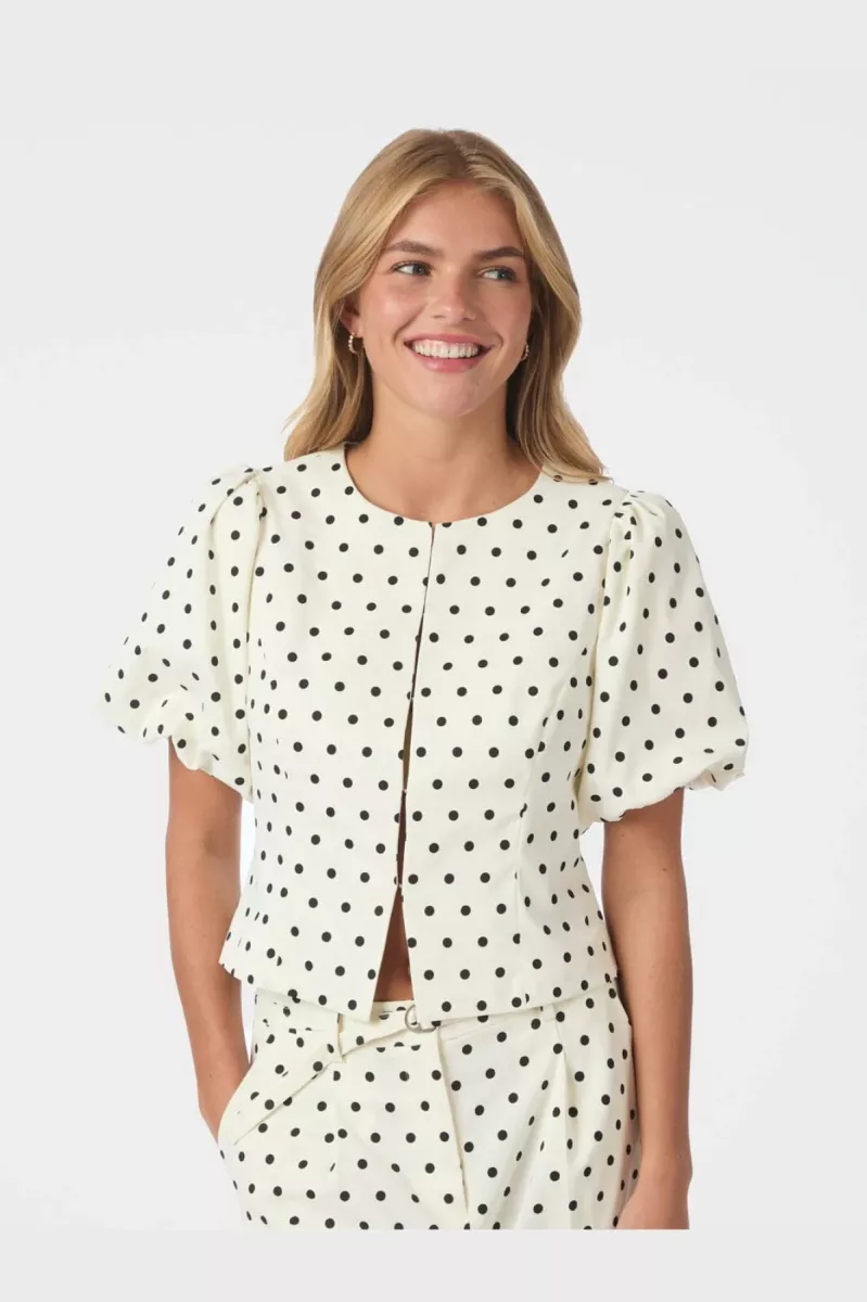 Neo Noir-Anela Dot Blouse-167821-120 White-CREME
