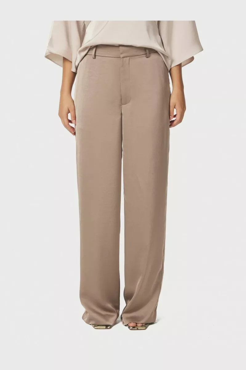 Neo Noir-Emmett Heavy Sateen Pants-164136-811 Dark Taupe-TAUPE