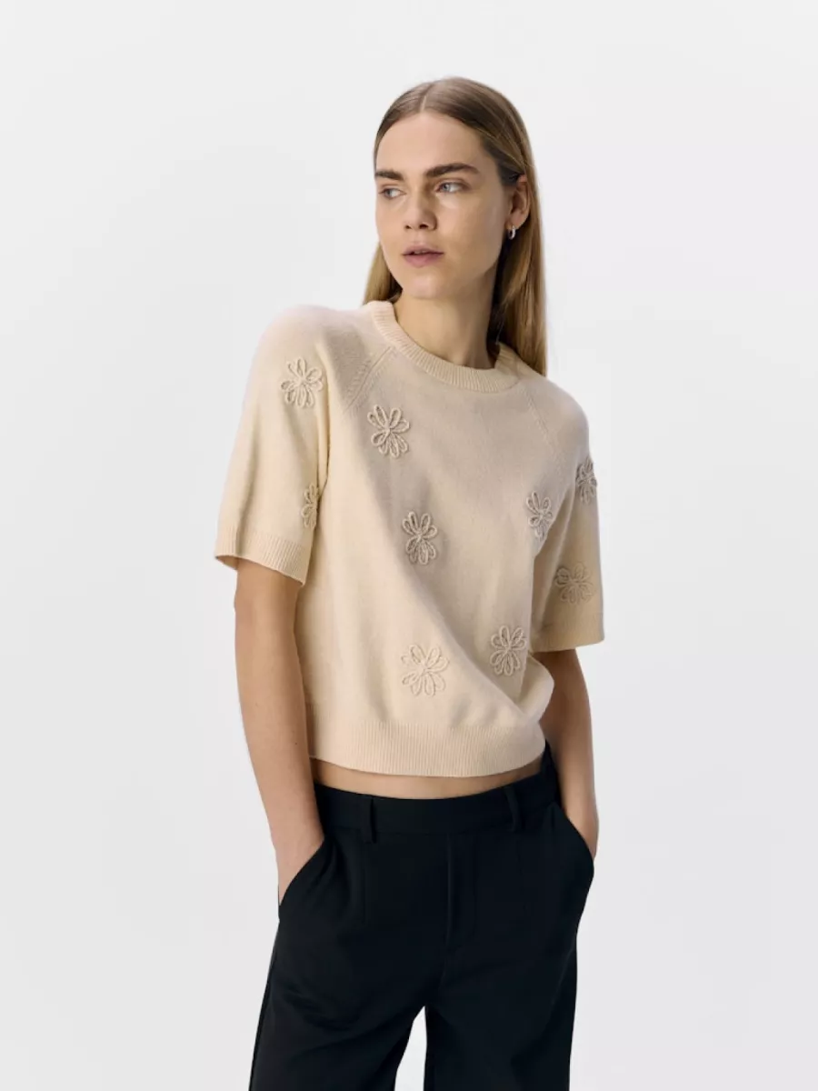 OBJECT-OBJLANEY RUBIN SS PULLOVER NOOS-23046234-Sandshell-ECRU