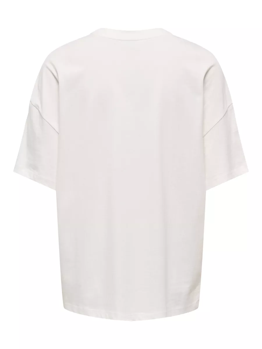 ONLY-JDYCARLA S/S OVERSIZE T-SHIRT JRS-15356228-Cloud Dancer-CREME