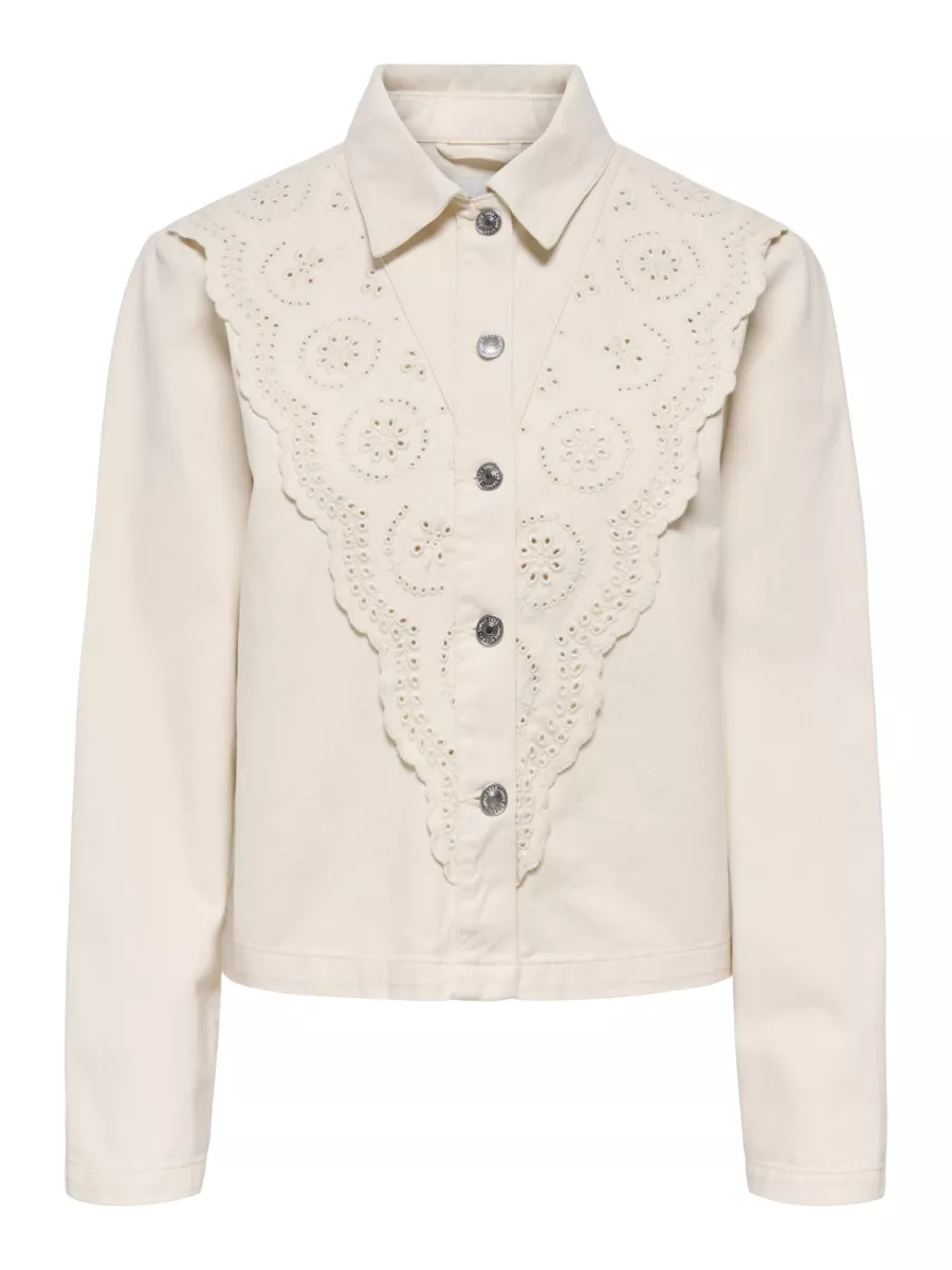 ONLY-ONLELSA CROCHET SHIRT JACKET CC OTW-15361137-Moonbeam-CREME