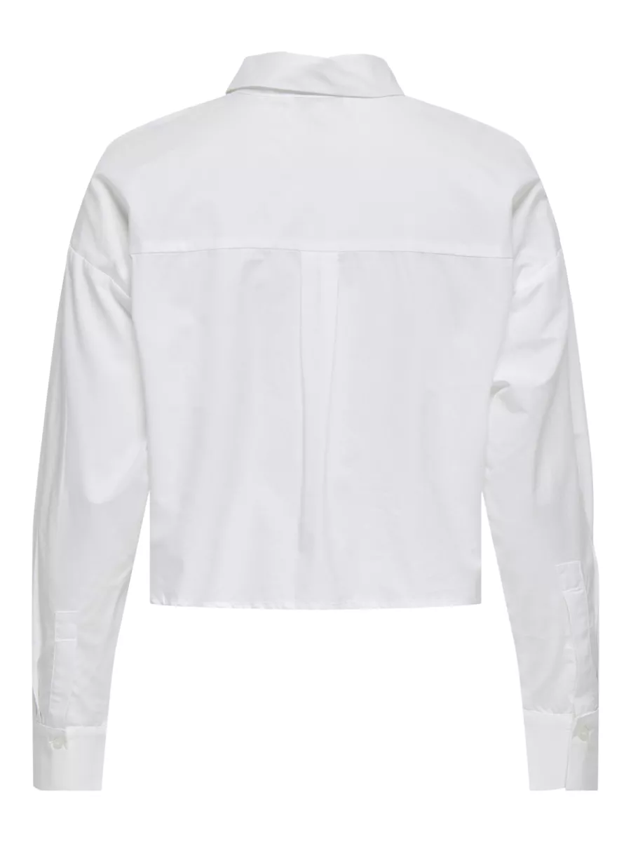 ONLY-ONLRITI L/S PEARL SHORT SHIRT WVN-15371587-Bright White-WIT