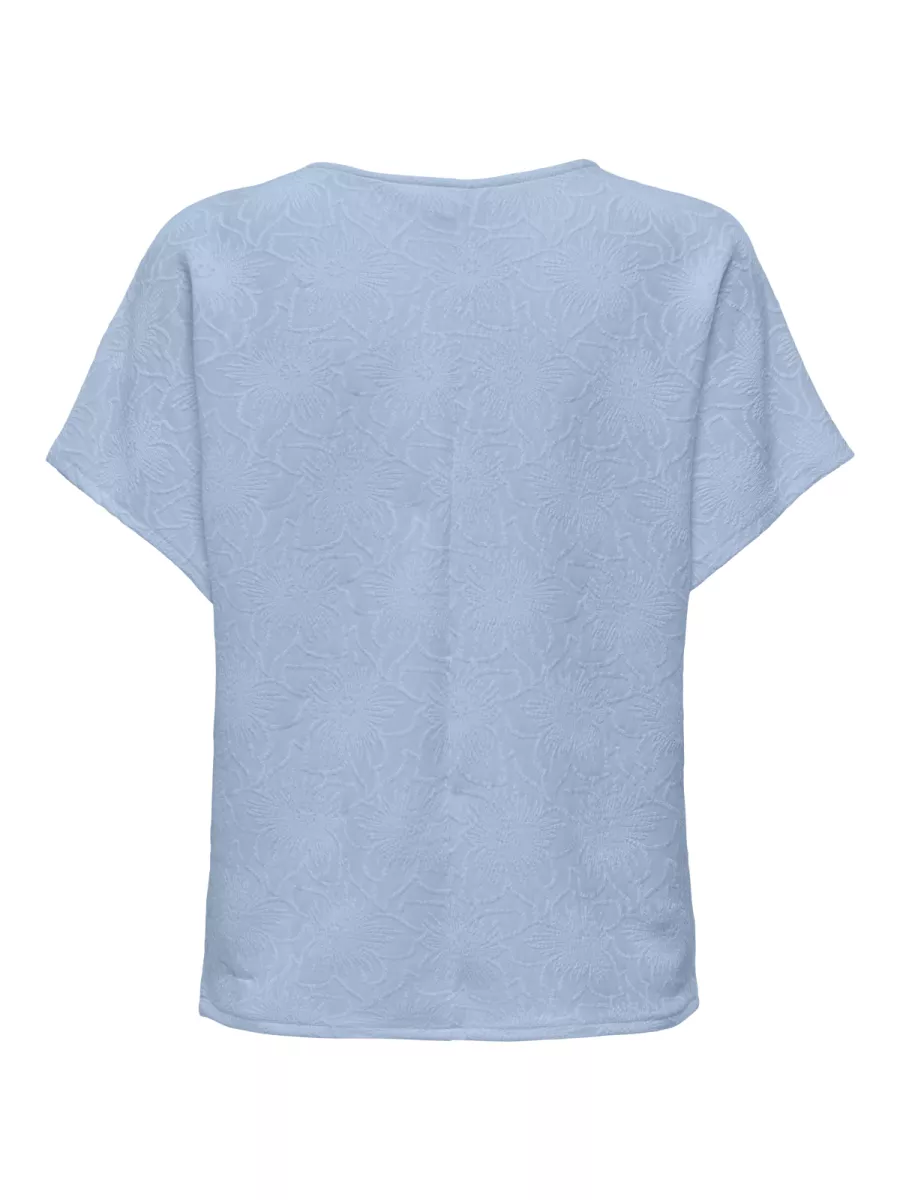 ONLY-ONLVELMA S/S LOOSE O-NECK TOP JRS-15368610-Cashmere Blue-BLUE