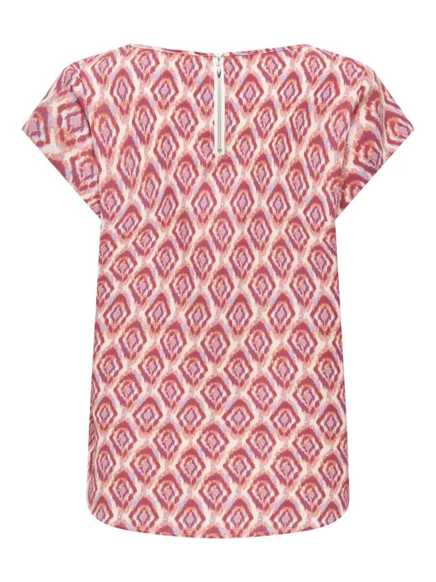 ONLY-ONLVIC S/S AOP TOP NOOS WVN-15161116-Equestrian Red-ROOD