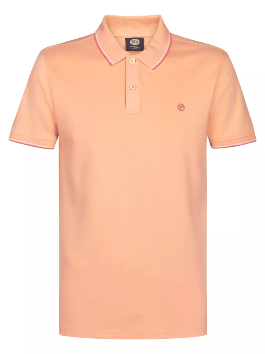 PETROL INDUSTRIES-Men Polo Short Sleeve-M-ROS-POL003-2125 Tropical orange-ORANJE