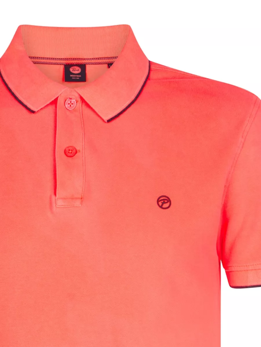 PETROL INDUSTRIES-Men polo short sleeve-M-ROS-POL003-3099 Fiery coral-KORAAL