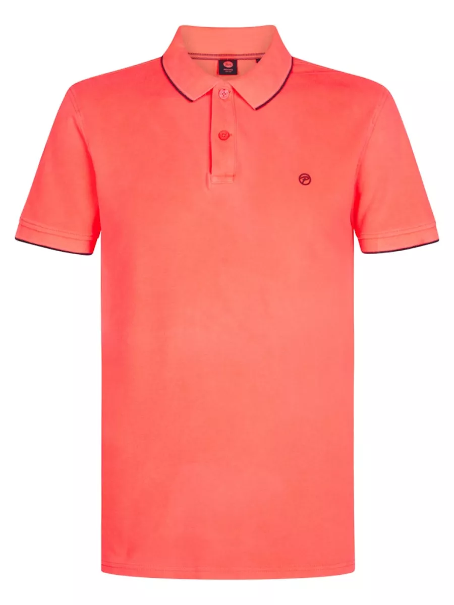 PETROL INDUSTRIES-Men polo short sleeve-M-ROS-POL003-3099 Fiery coral-KORAAL