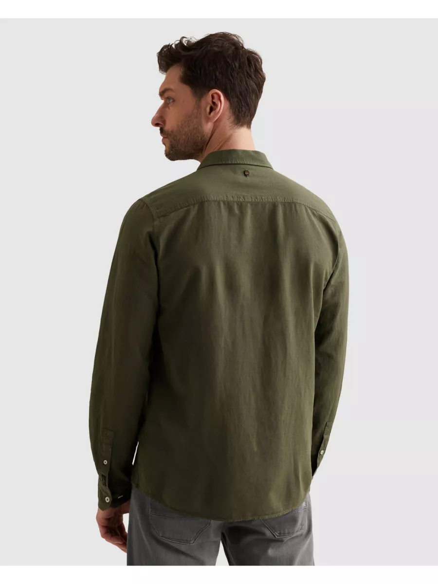 PME LEGEND-LONG SLEEVE SHIRT Ctn Linen garmen-PSI2603243-6150 Thyme-GROEN