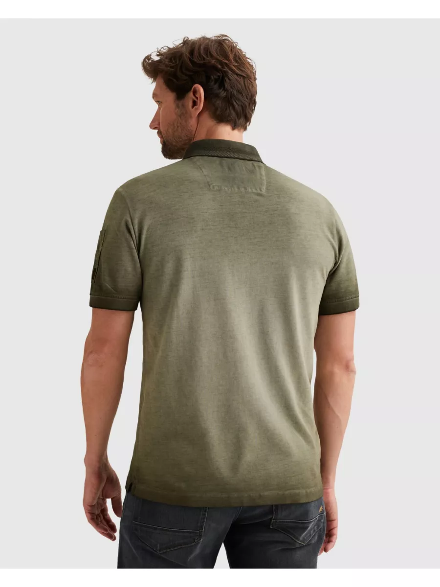 PME LEGEND-Short sleeve polo cold dye pique-PPSS2603855-6150 Thyme-GROEN