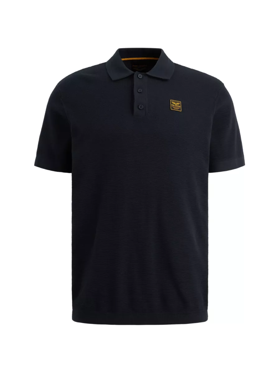 PME LEGEND-Short sleeve polo cotton structure-PPSS2602853-5281 Salute-BLUE