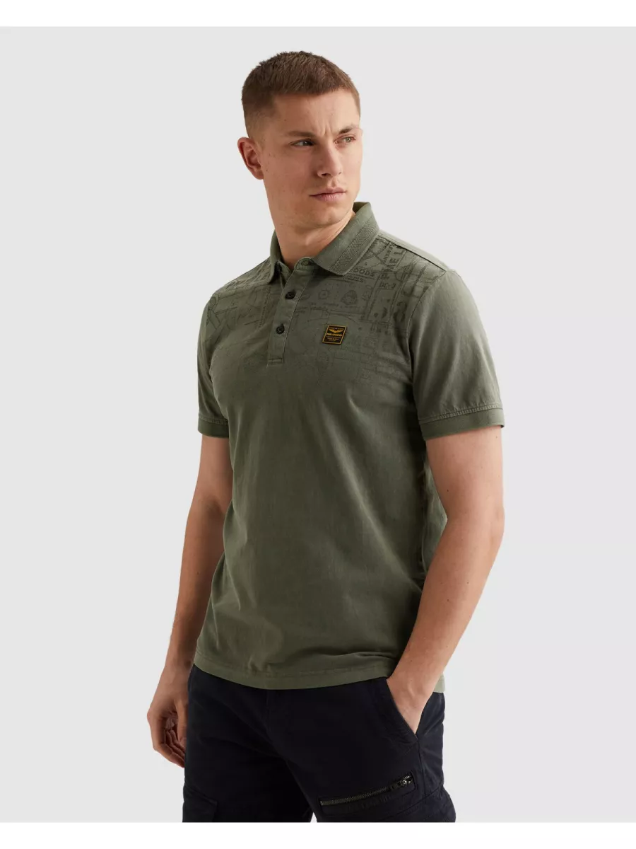 PME LEGEND-Short sleeve polo dry single jerse-PPSS2603863-6150 Thyme-GROEN