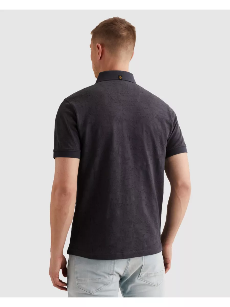 PME LEGEND-Short sleeve polo jacquard jersey-PPSS2603883-5278 Graphite-ANTRACIET