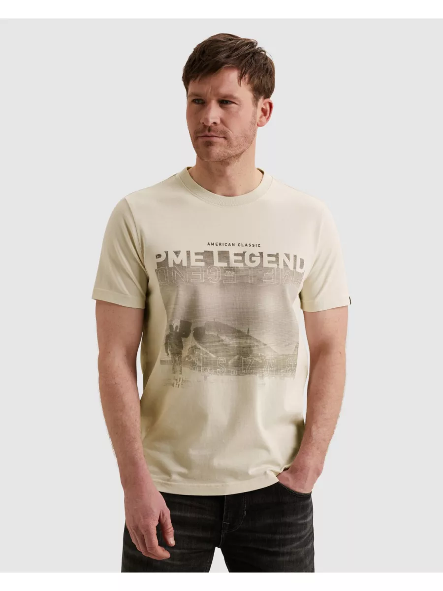 PME LEGEND-Short sleeve r-neck heavy jersey f-PTSS2603570-7013 Bone white-BEIGE