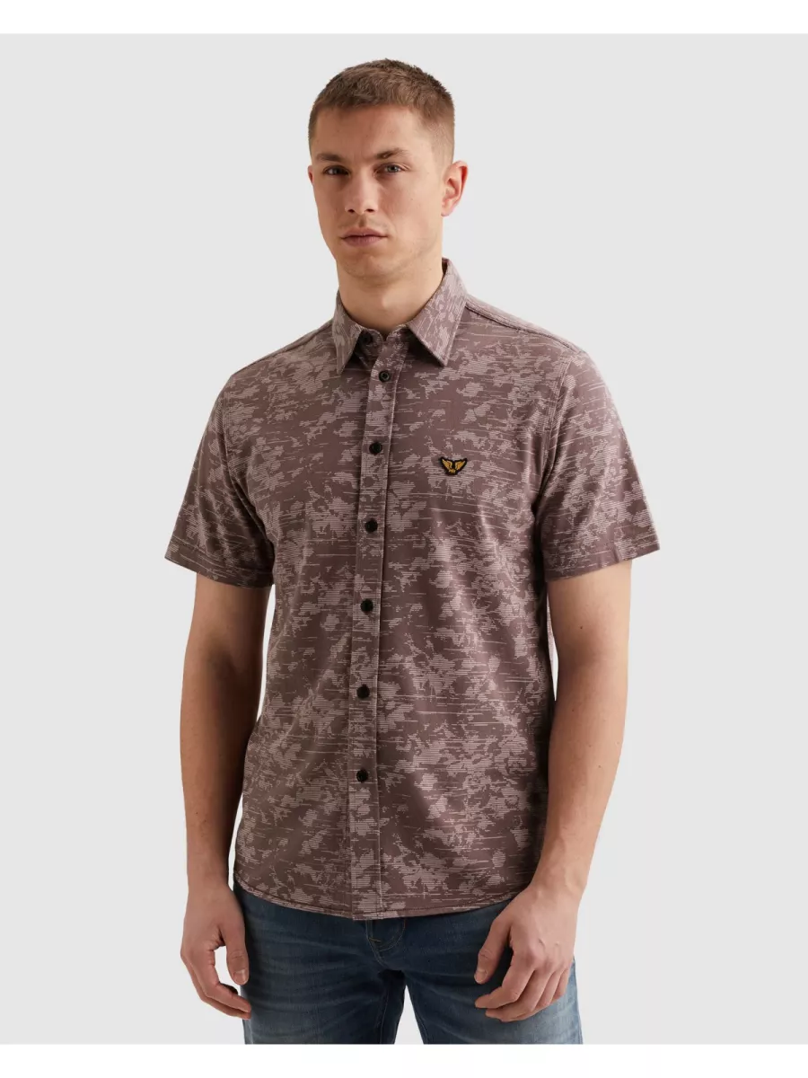 PME LEGEND-Short Sleeve Shirt Aop On Jersey P-PSIS2603254-4323 Moonscape-LICHT-/PAREL GRIJS