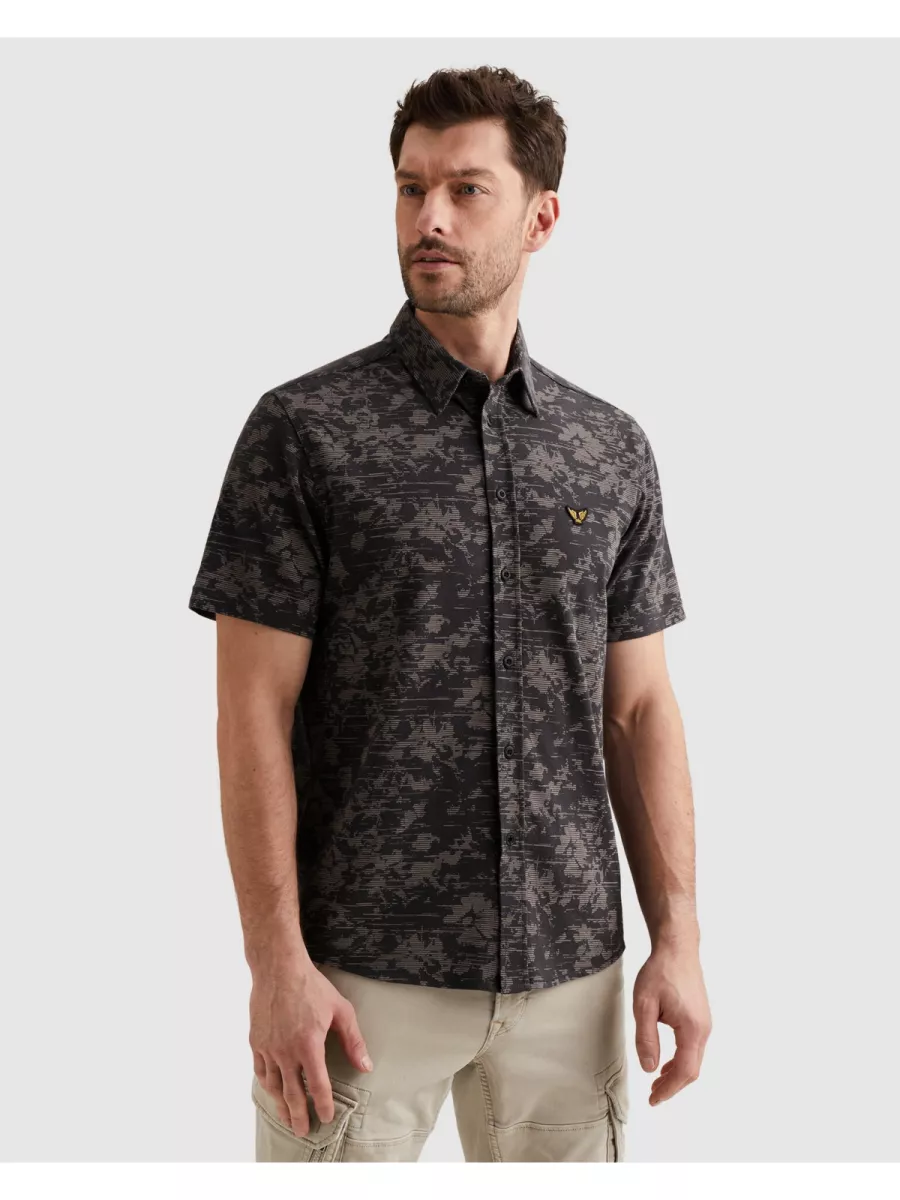 PME LEGEND-Short Sleeve Shirt Aop On Jersey P-PSIS2603254-5278 Graphite-ANTRACIET