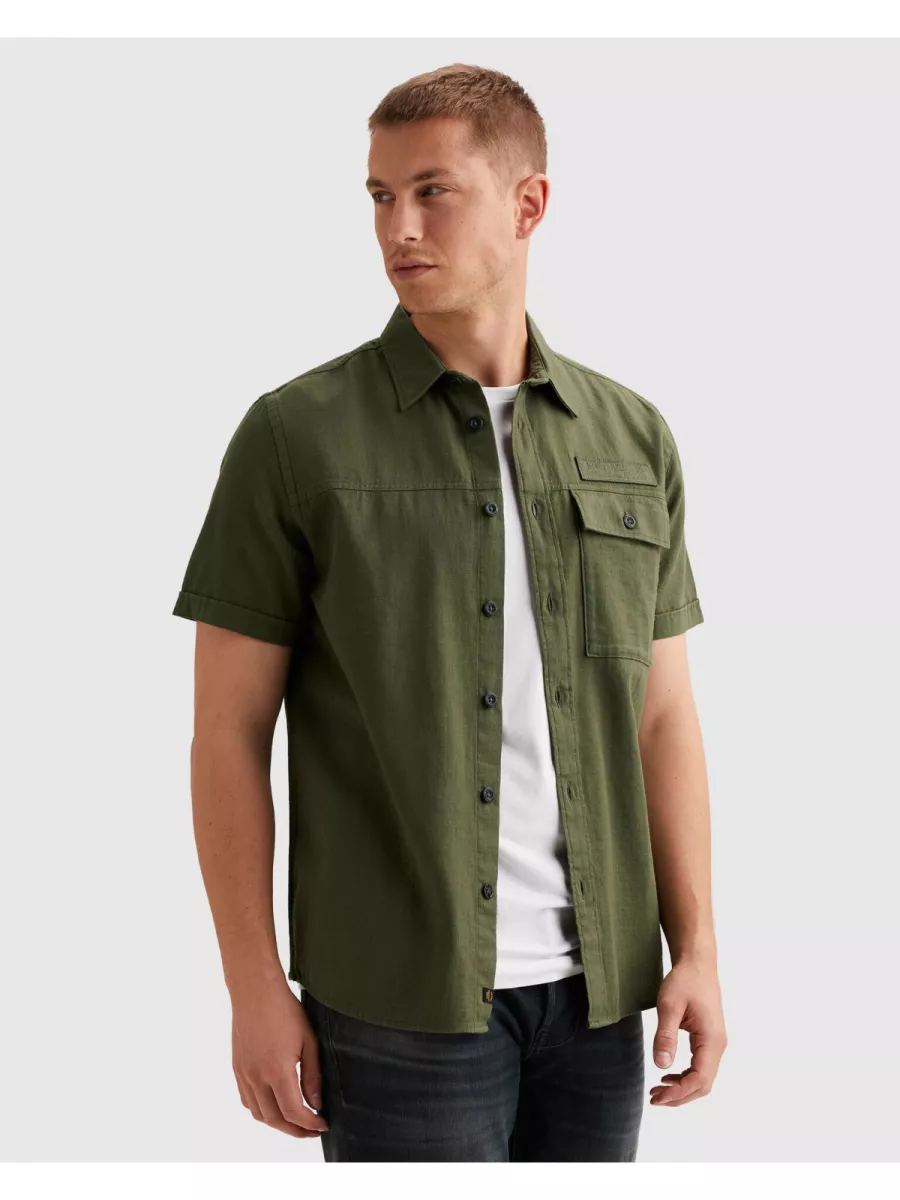 PME LEGEND-Short Sleeve Shirt Ctn Slub-PSIS2603268-6150 Thyme-GROEN