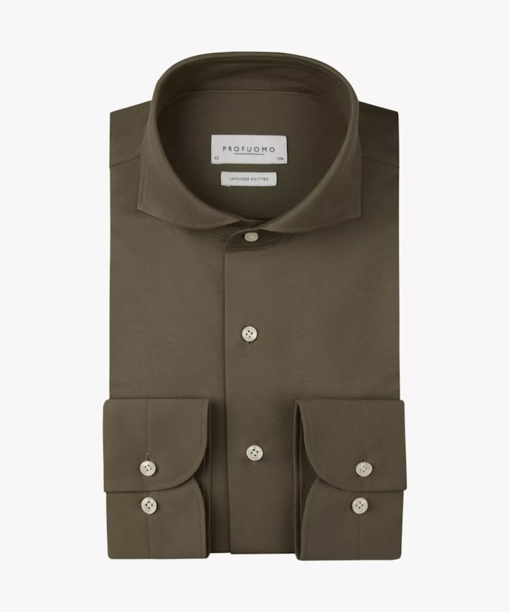 Profuomo-Shirt x-cutaway sf-PPXH10032B-H1 Light brown-BRUIN