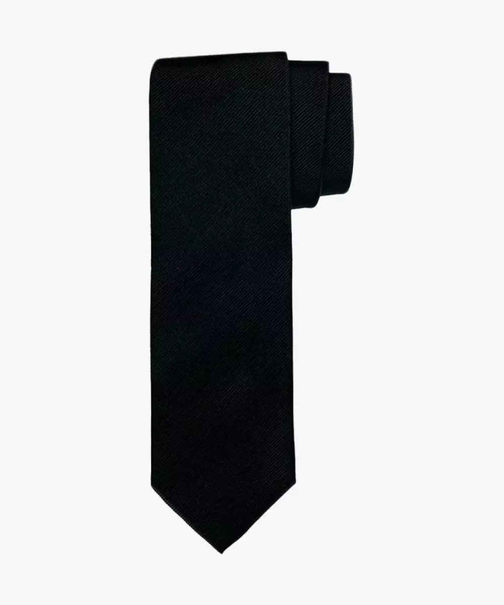 Profuomo-Tie silk woven black-PP5AA0020A-001 Black-ZWART