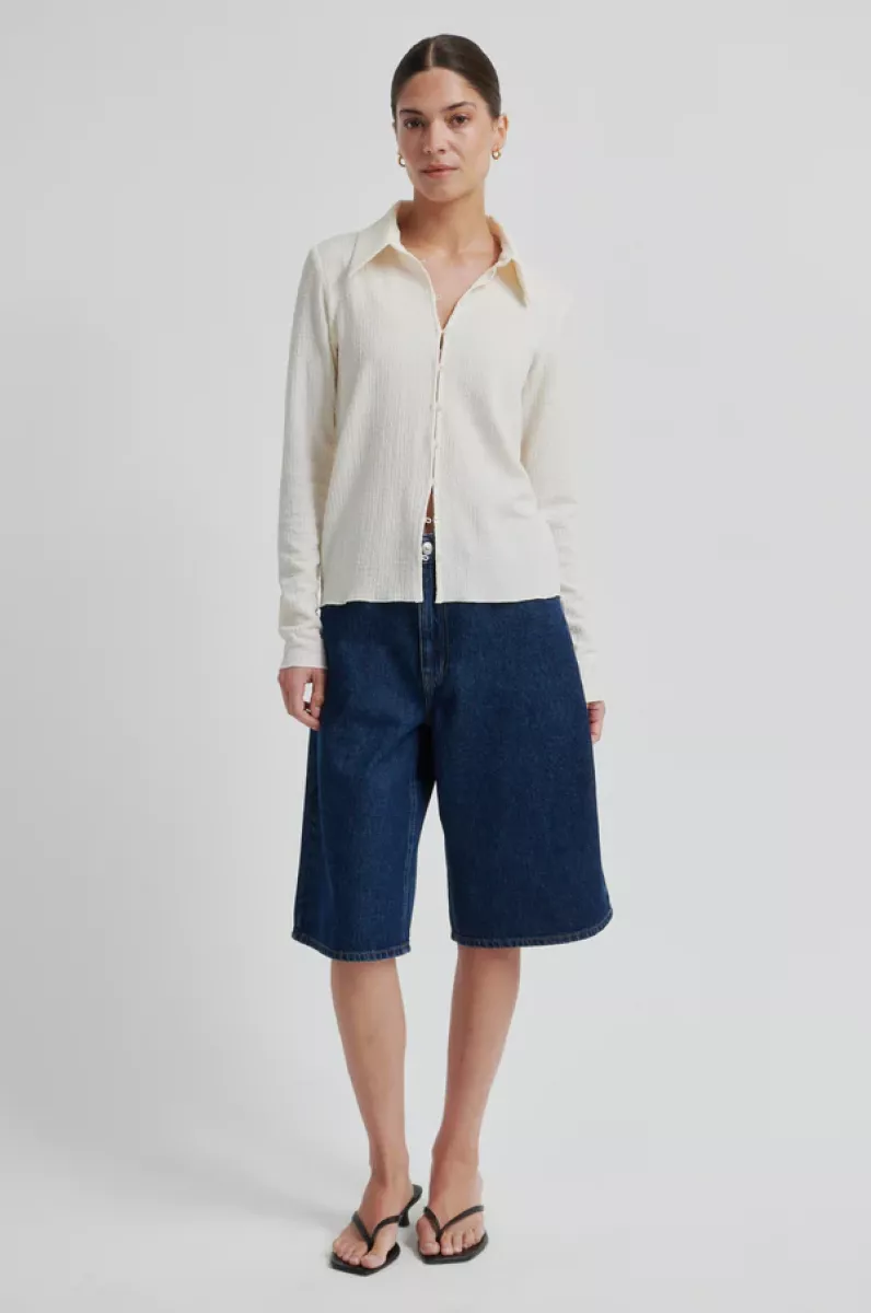 Second Female-Blouse LM-Paria LS Collar Tee-0508 Tofu-CREME