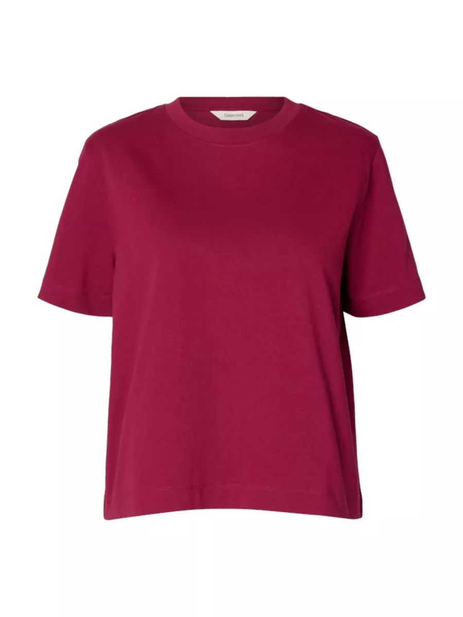 Selected Femme-SLWESSENTIAL SS BOXY TEE NOOS-16087919-Anemone-CYCLAAM