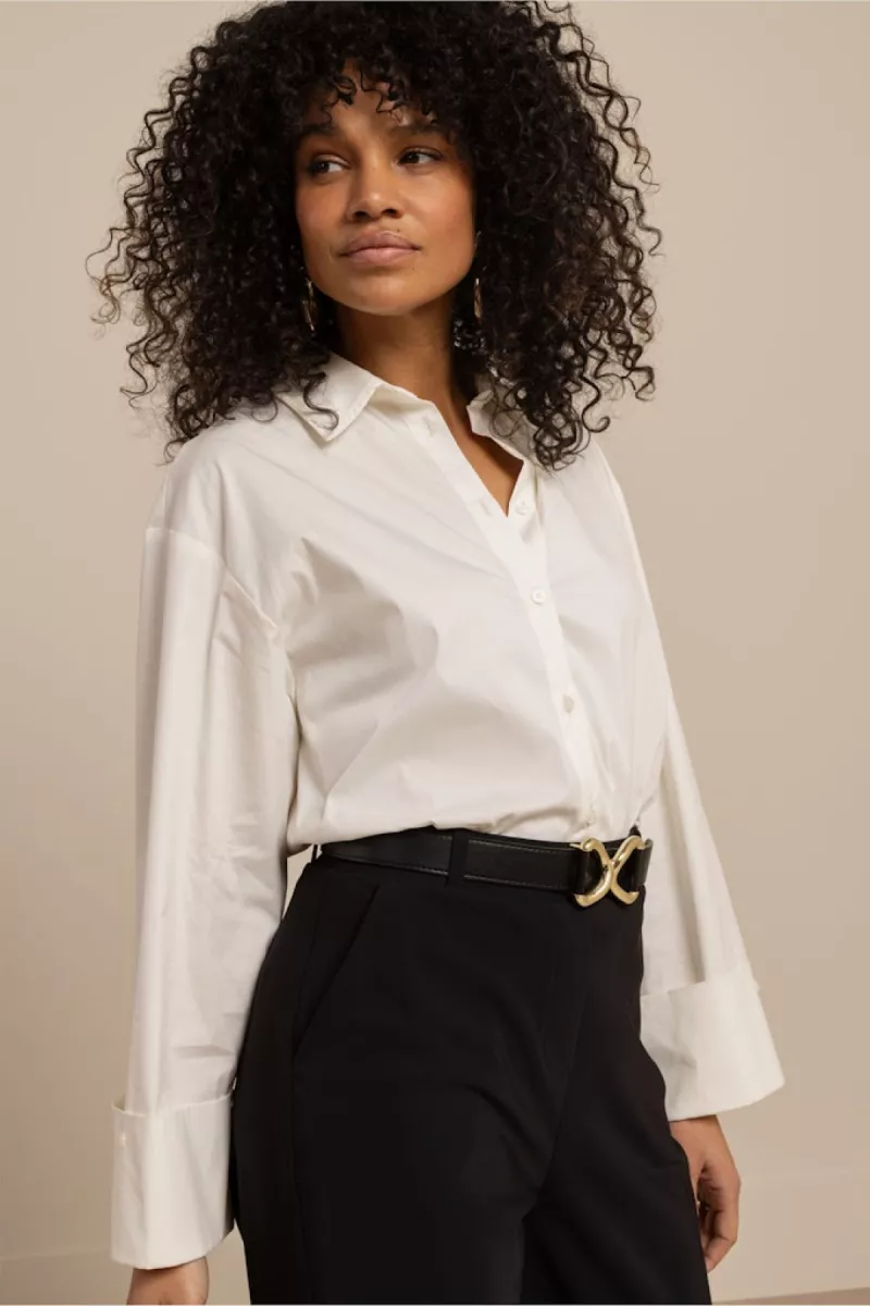 STUDIO ANNELOES-Erina poplin blouse-13585-1000 White-WIT