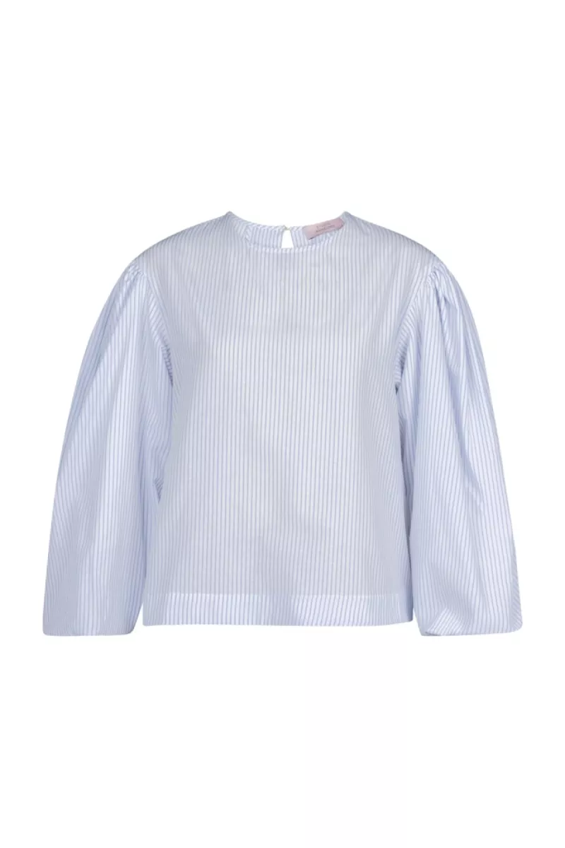 STUDIO ANNELOES-Florence stripe top-13583-6610 Light blue off white-LICHT BLAUW