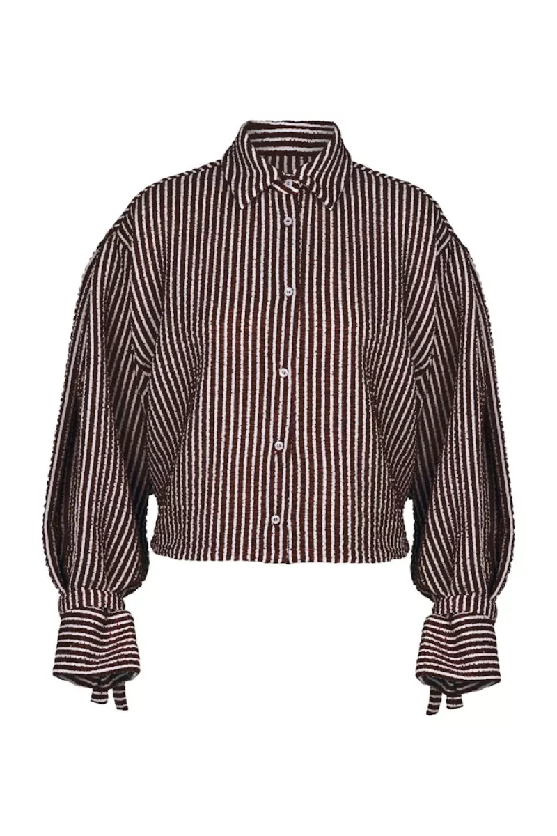 STUDIO ANNELOES-Ivara structure blouse-13569-8713-BRUIN