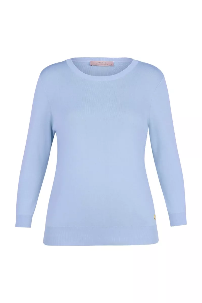 STUDIO ANNELOES-Luna 3/4 slv pullover-13604-7000 Pastel blue-LICHT BLAUW