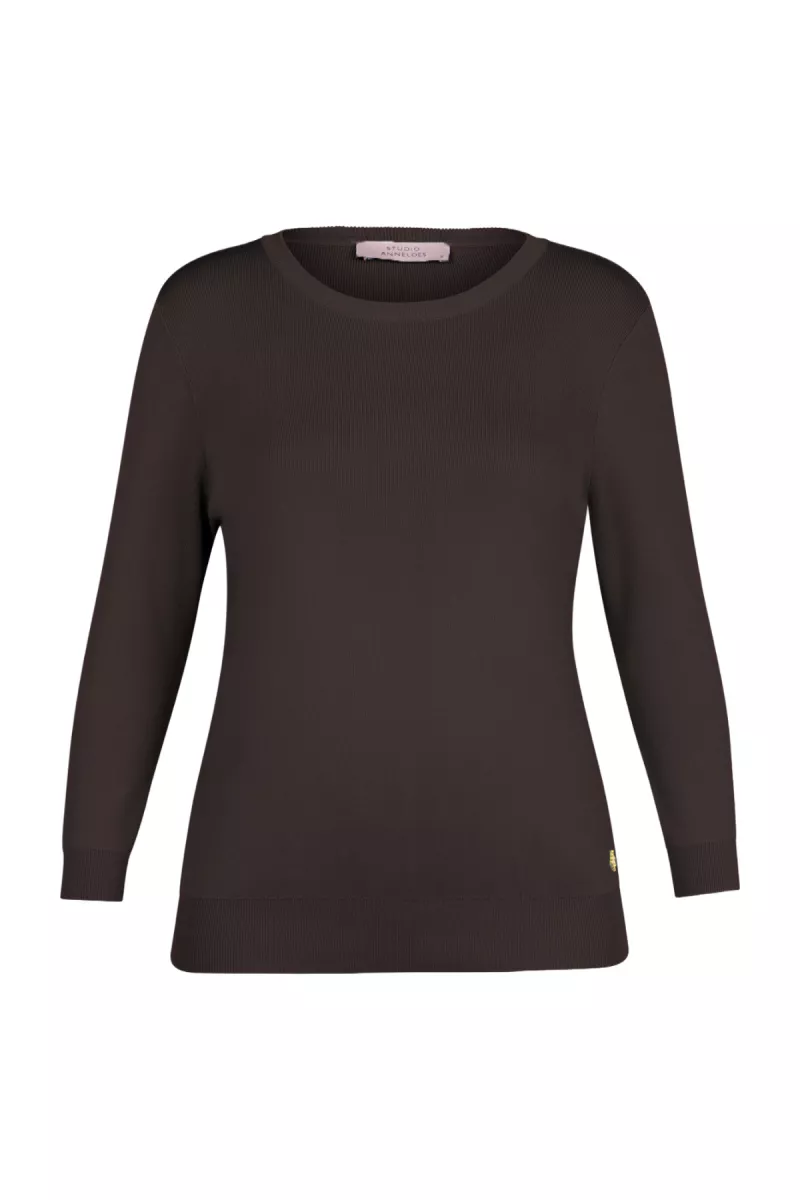 STUDIO ANNELOES-Luna 3/4 slv pullover-13604-8700 Espresso-CAFE